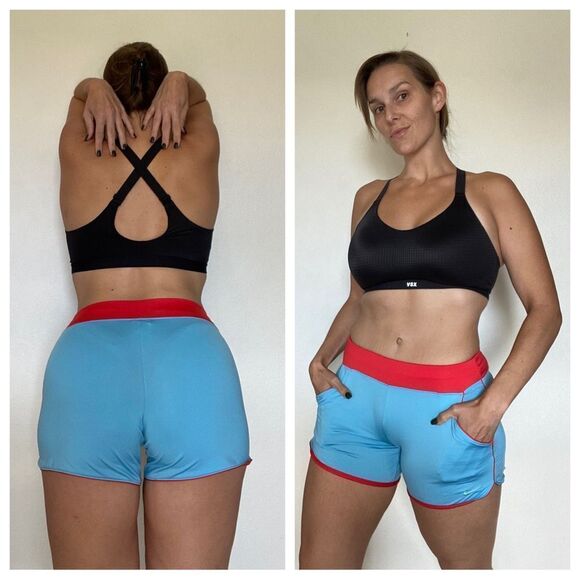 NIKE Shorts Activewear Light Blue Red Orange Retro XL Gym - Picture 4 of 13